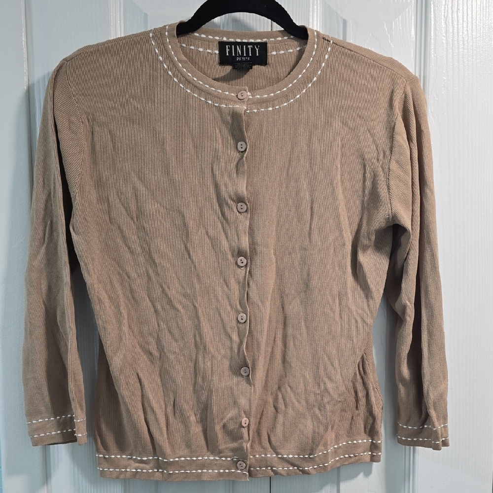 Finity Women's Tan Cardigan Top